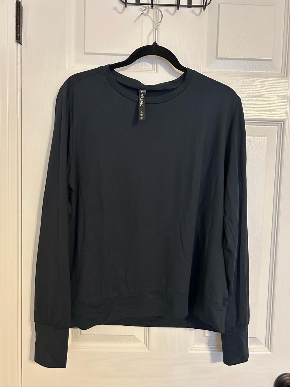 Lukka Lux Women’s Long Sleeve Crewneck Shirt in Charcoal